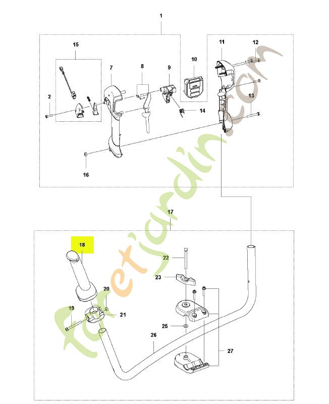 Kit poignée réf. Husqvarna 548643101