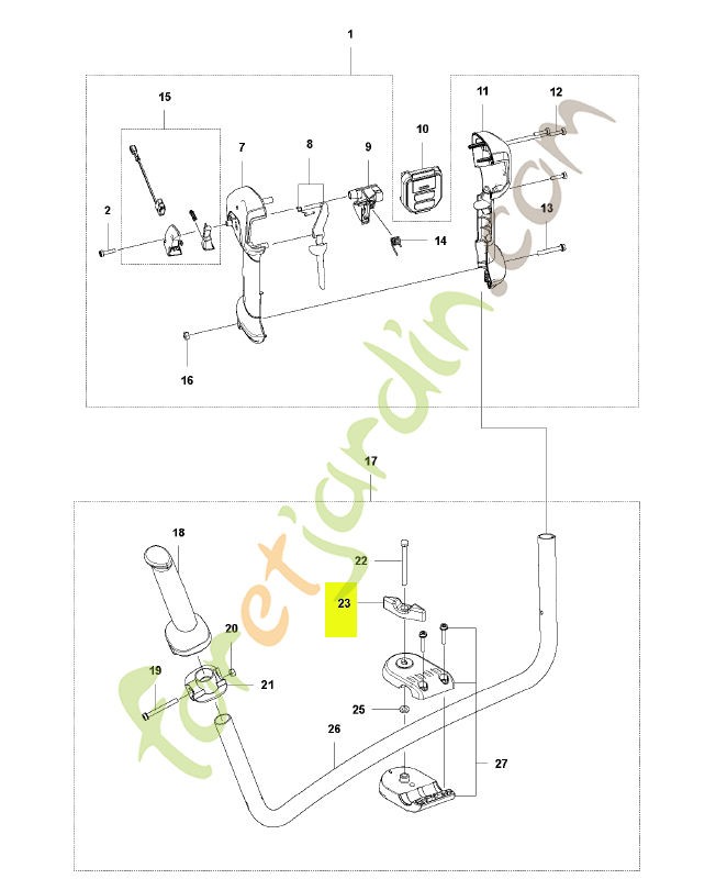 Ecrou papillon husqvarna réf : 502203801