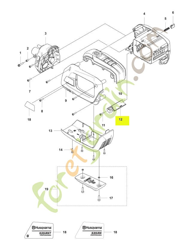 Déflecteur d'air husqvarna réf : 593108901