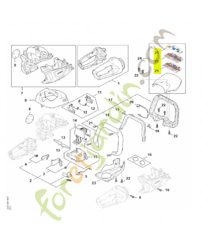 Pictogramme d'avertissement HSA 100 stihl réf. HA07-967-7200