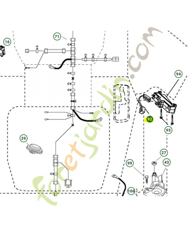 Faisceau connexion module husqvarna ref. 532196615