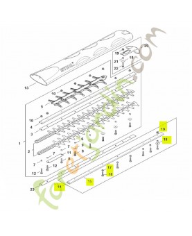Jeu de pièces, réduction du jeu des couteaux stihl réf. 4237-007-1008