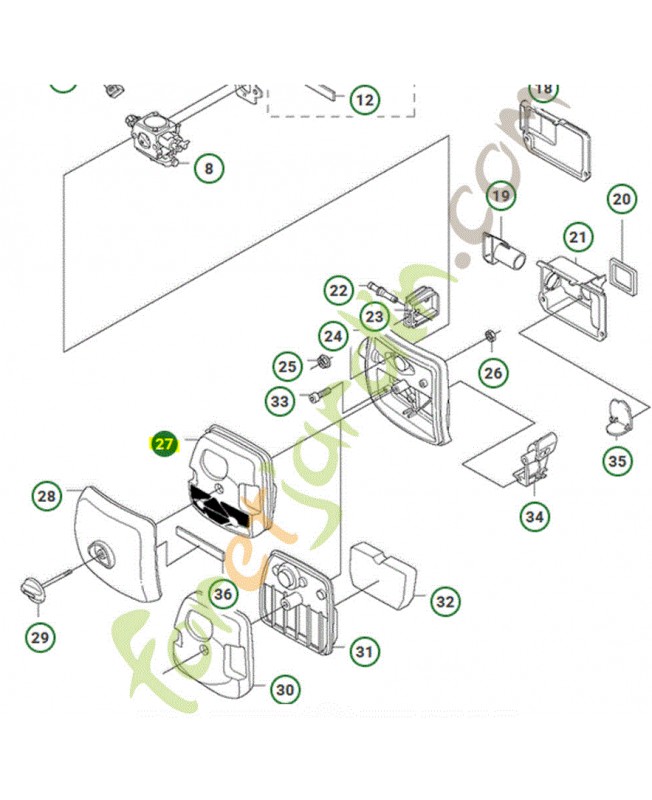 Filtre a air husqvarna ref. 537381101 Remplace référence 503957601 ; 503957801 ; 503957802 ; 537381001