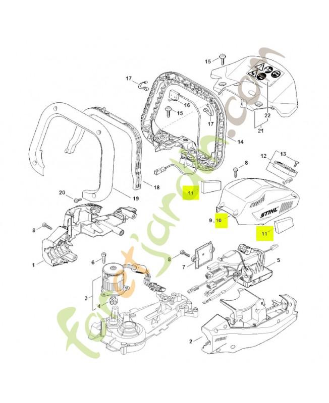 Recouvrement hsa 130 T stihl réf. 4869-600-3510