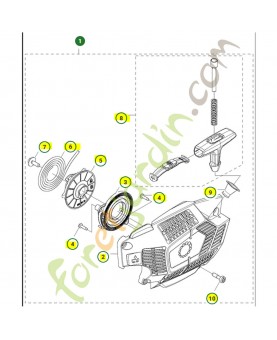 Lanceur complet husqvarna ref. 506902104 remplace référence 506902102