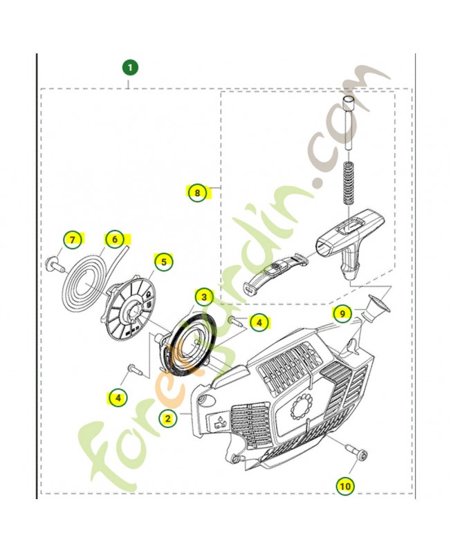Lanceur complet husqvarna ref. 506902104 remplace référence 506902102