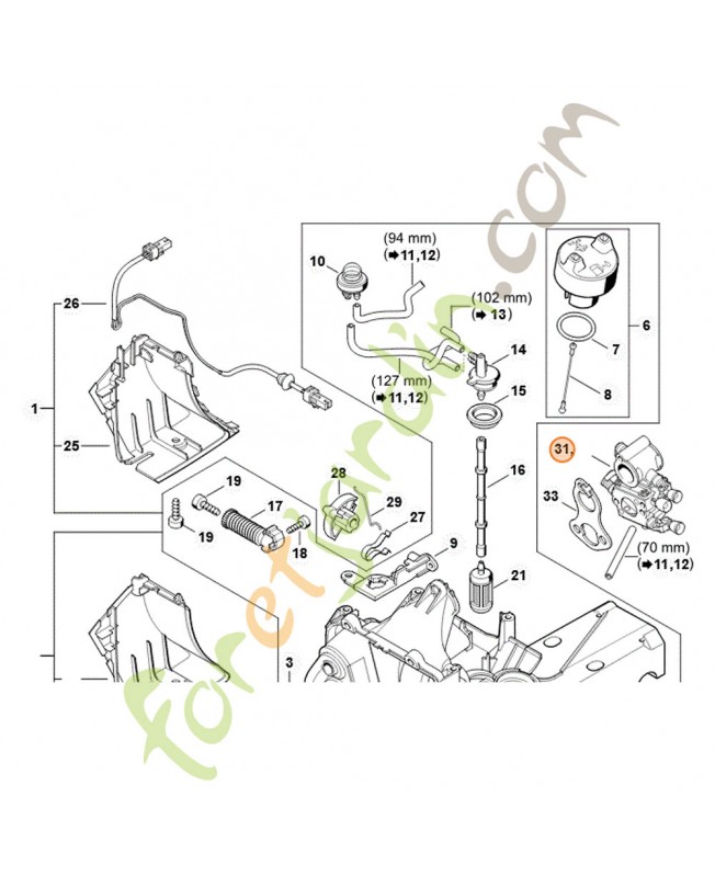 Carburateur stihl ref. 4238-120-0603 Remplace référence 4238-120-0600