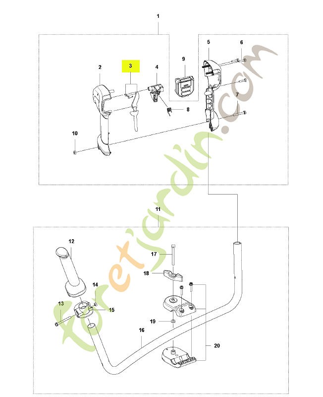 Gâchette de sécurité husqvarna  réf. 531293601