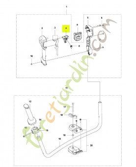 Ensemble de commande d'accélérateur husqvarna réf. 593044302