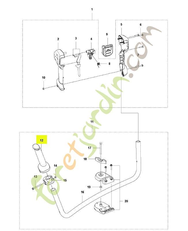 Kit poignée réf. Husqvarna 548643101