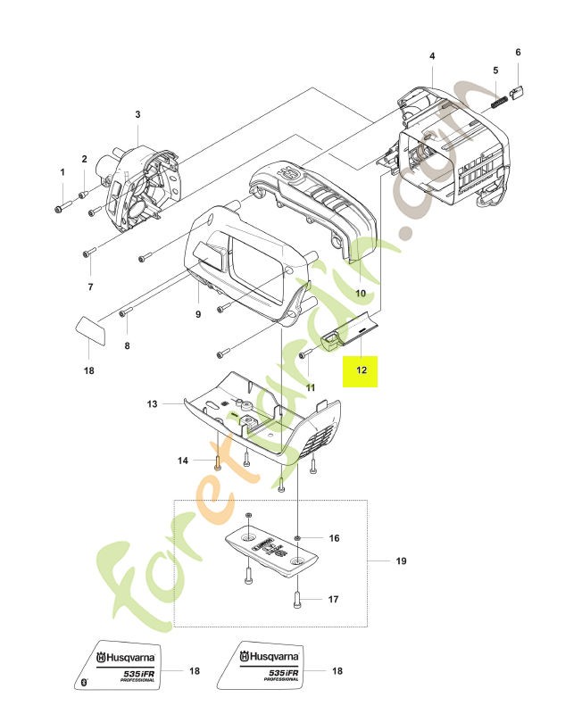 Déflecteur d'air husqvarna réf : 593108901