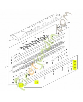 Jeu de pièces, réduction du jeu des couteaux stihl réf. 4237-007-1001