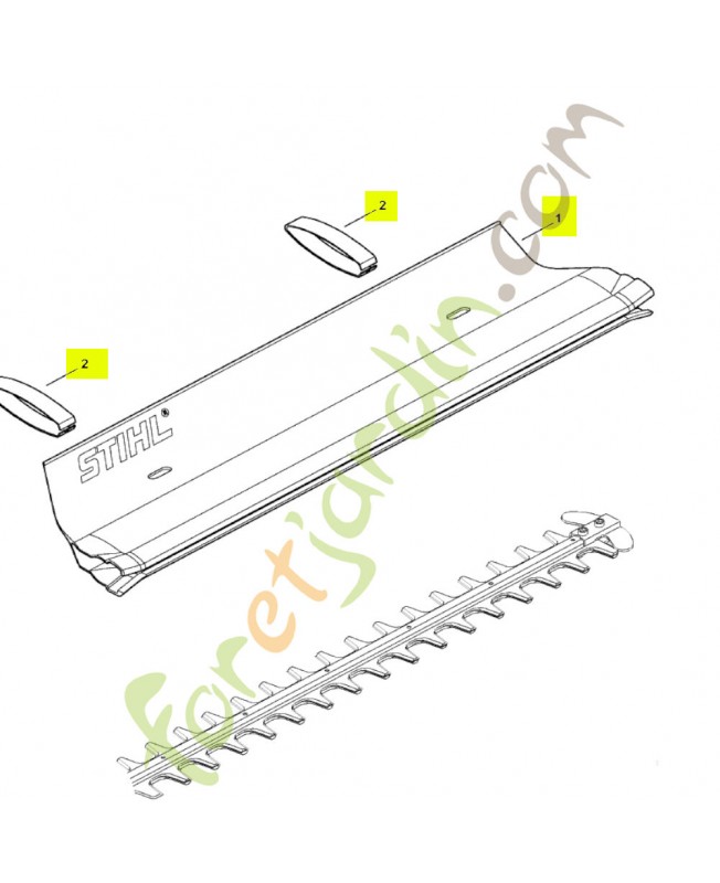 Déflecteur hs 600mm stihl réf. HA02-740-3300