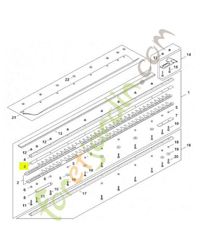 Glissière de couteau 1000 mm/40" t Stihl réf. 4237-713-2202