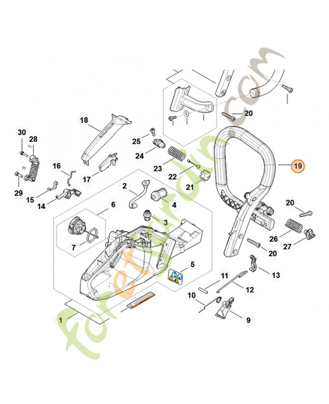 Poignée tubulaire Stihl réf. MB01-791-1700