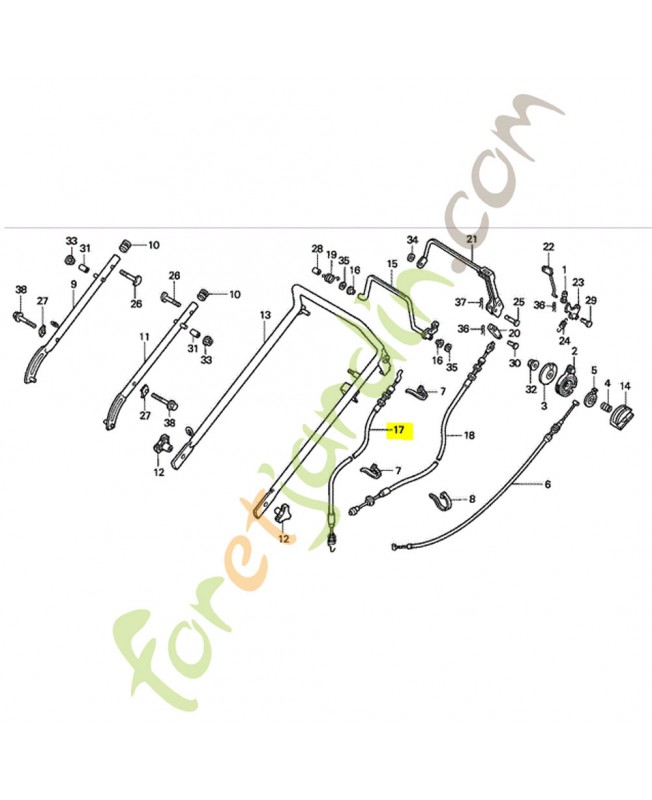 Cable comp. embrayage Honda réf. 54510VA9H51