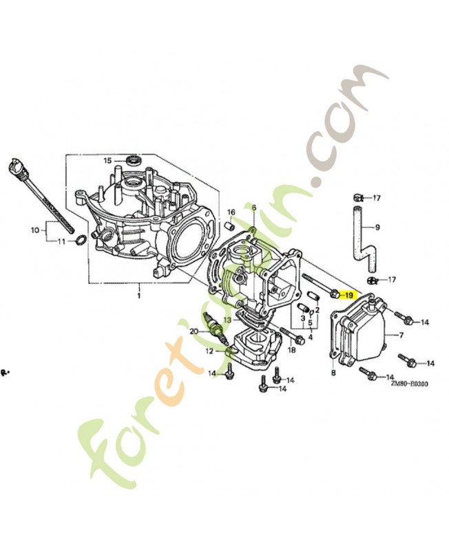 Boulon de bride, 8x90 Honda réf. 957010809000
