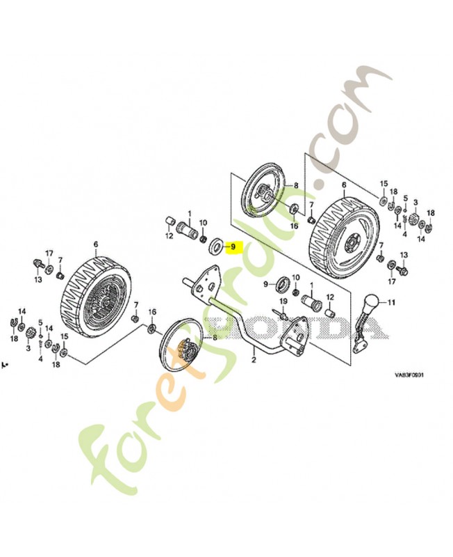 Capuchon de couvercle de Honda réf. 42868VA9K40