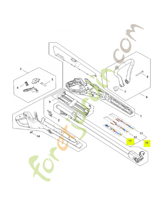 Tube complet 24,0 mm x 744 mm Stihl réf. FA10-710-7101