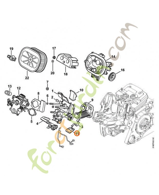 Sortie de conduit d'air Stihl ref. 1138-121-4100