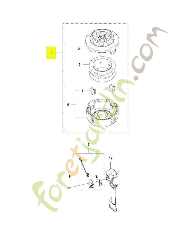 Tête nylon ERGOFEED E35B M12 Husqvarna réf : 594727001