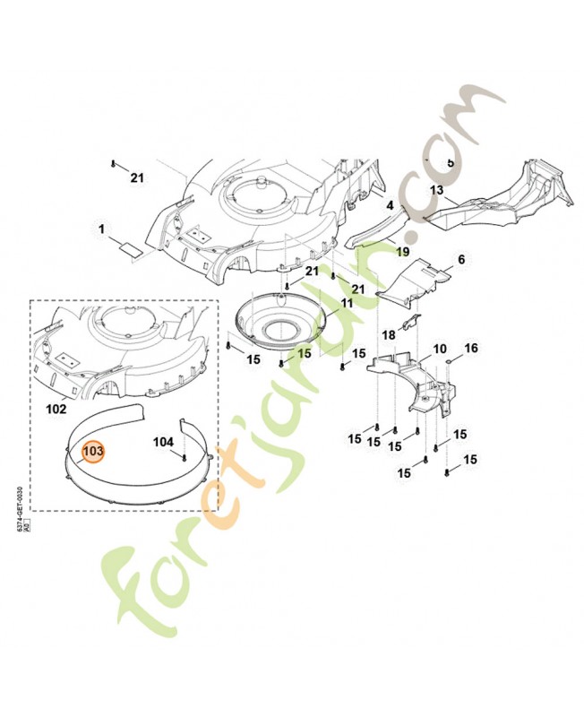 Piece intercalaire Stihl réf. 6374-701-4300