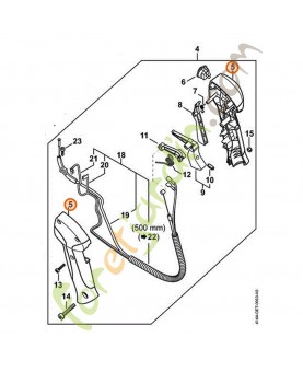Poignee commande des gaz Stihl ref. 4144-790-0300