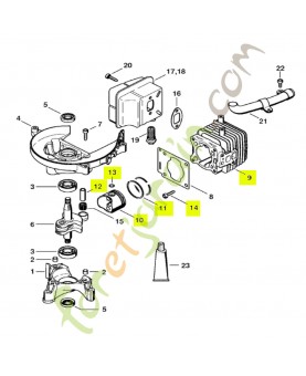 Cylindre avec piston Ø 34 mm Stihl réf. 4237-020-1201
