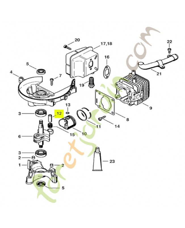 Axe de piston 8x5x22 Stihl réf. 4137-034-1500