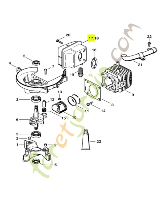 Silencieux HS 81/86 Stihl réf. 4237-140-0600