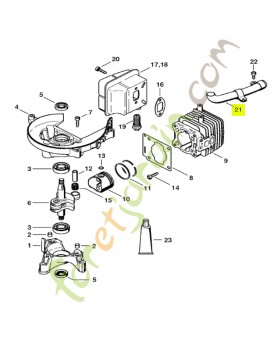 Tube de gaz brûlés Stihl réf. 4237-140-3400