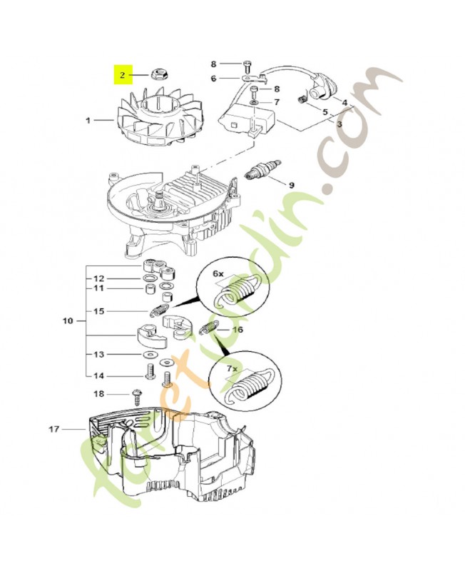 Ecrou à embase M8 Stihl réf. 0000-955-0802