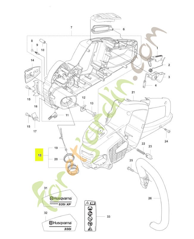 Bouchon de réservoir Husqvarna ref. 522620001