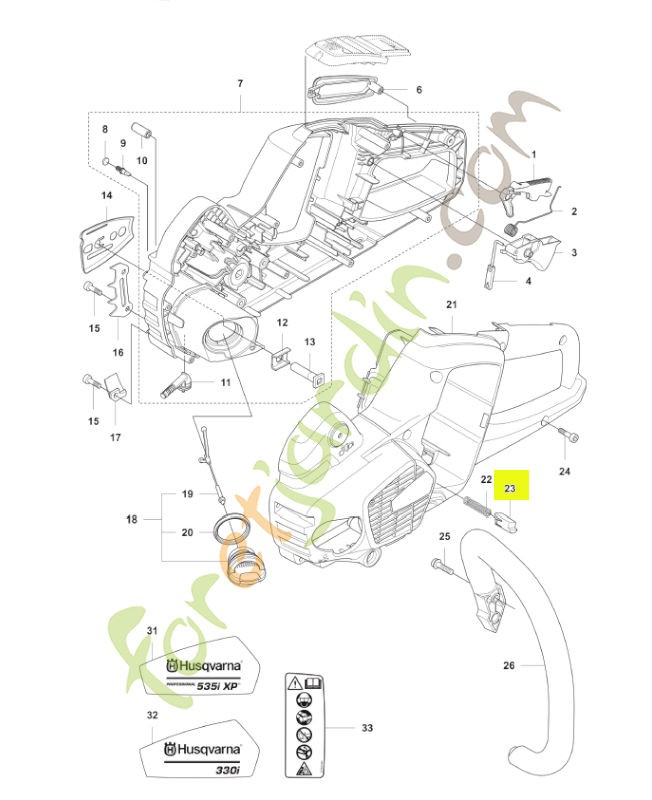 Bouton poussoir Husqvarna réf : 577996601
