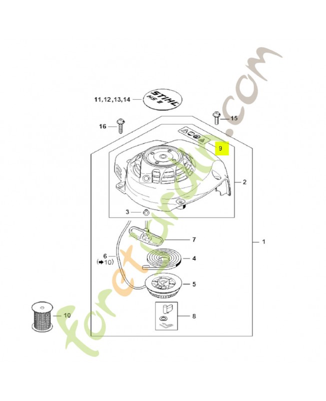 Pictogramme d'avertissement Stihl réf. 0000-967-7268