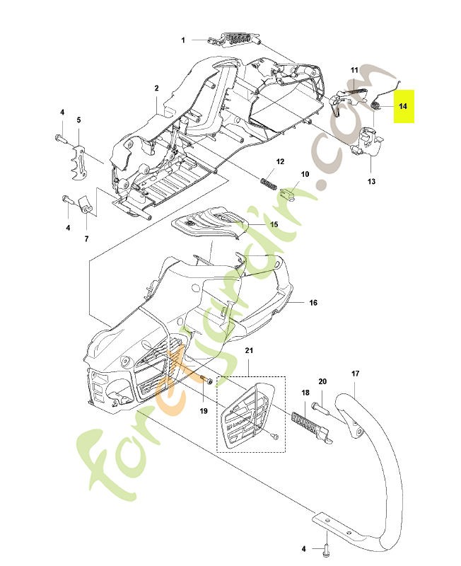 Ressort d'accélérateur Husqvarna ref. 593064202