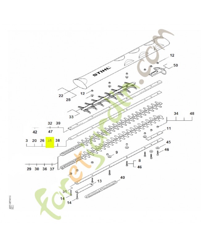 Glissière de couteau 600 mm / 24" R Stihl réf. 4237-713-2203