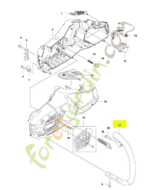 Poignée complète Husqvarna ref. 593988303