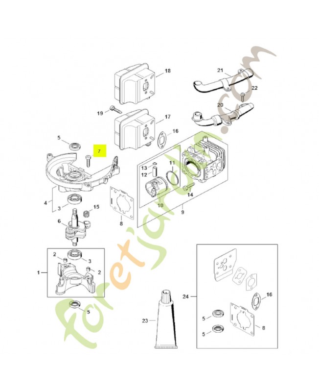 Vis cylindrique IS-D5x24 Stihl réf. 9075-478-4159