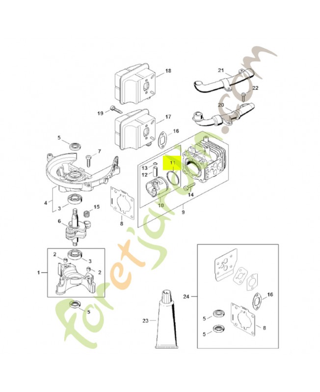 Segment de piston Ø 34x1,2 mm Stihl réf. 4237-034-3001