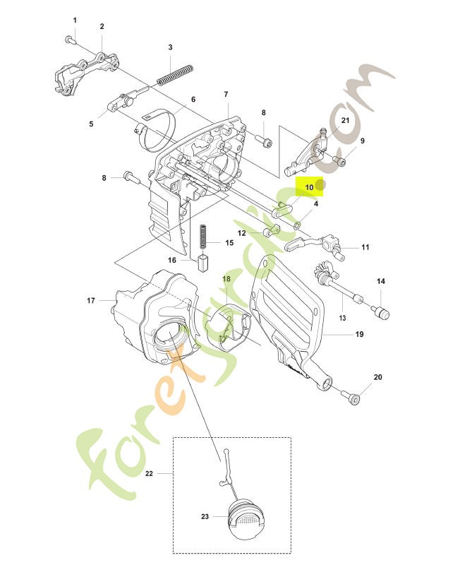 Articulation du genou à liaison d'entraînement Husqvarna réf. 593722302