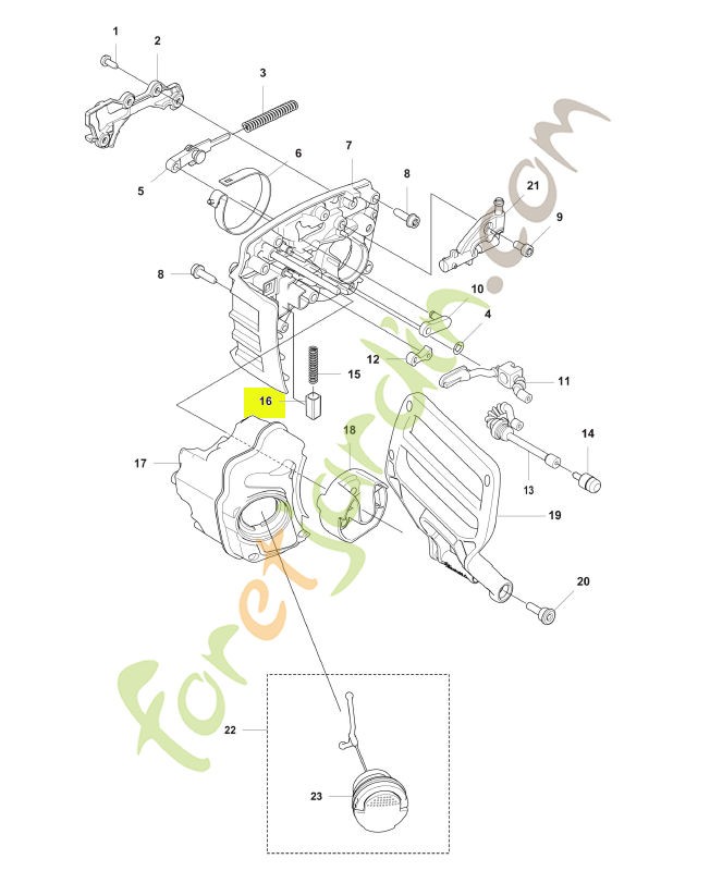 Guidage du ressort Husqvarna ref . 537210701
