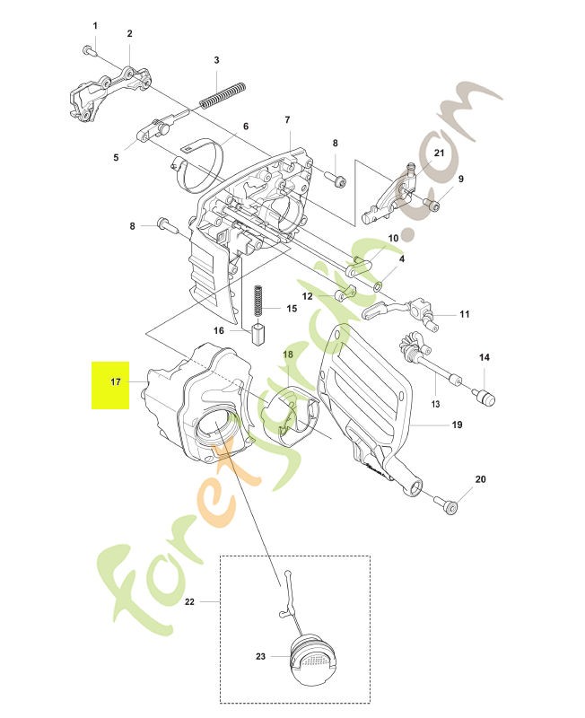 Ensemble de réservoir d'huile Husqvarna réf. 531344901