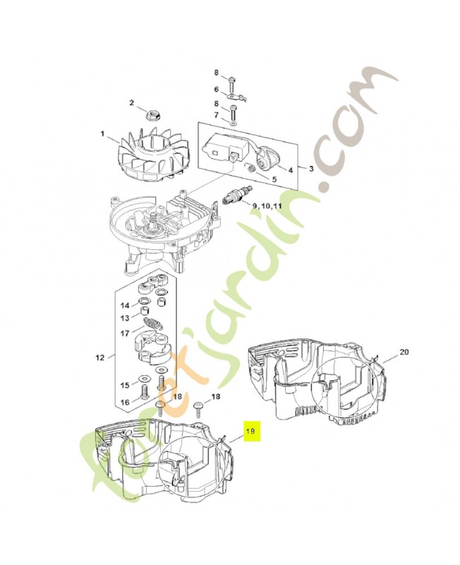 Carter moteur Stihl réf. 4237-021-3006