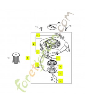 Carter de ventilateur avec lanceur Stihl réf. 4237-080-2113
