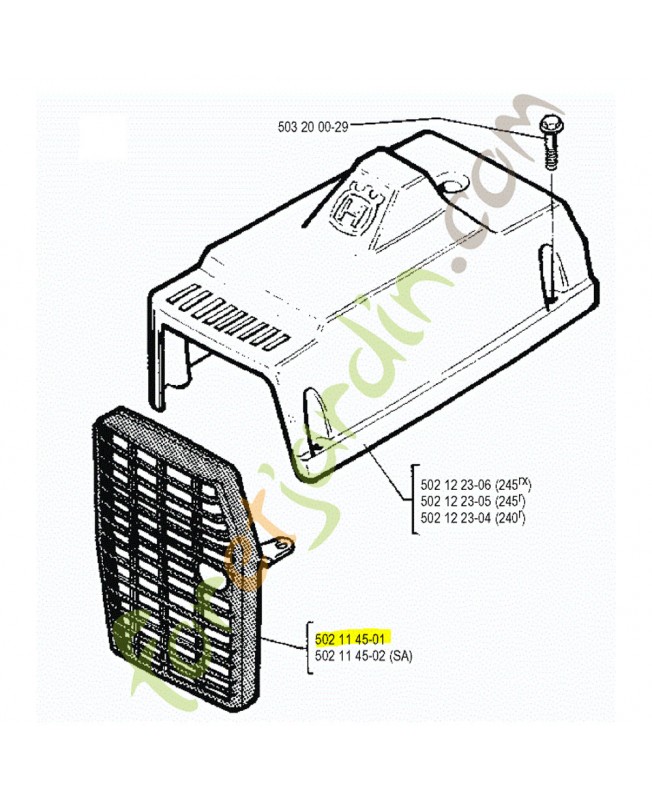 Protection thermique Husqvarna ref. 502114501