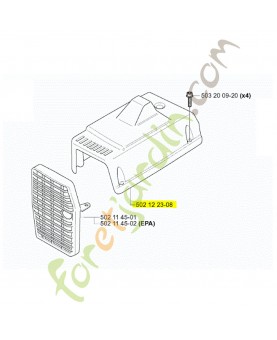 Capot cylindre Husqvarna ref. 502122308