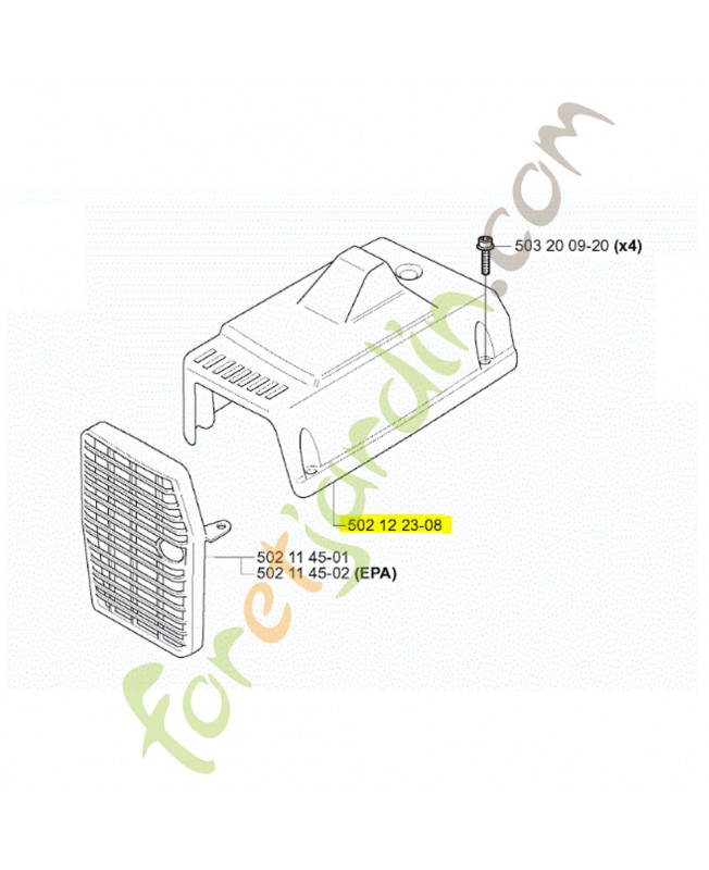 Capot cylindre Husqvarna ref. 502122308