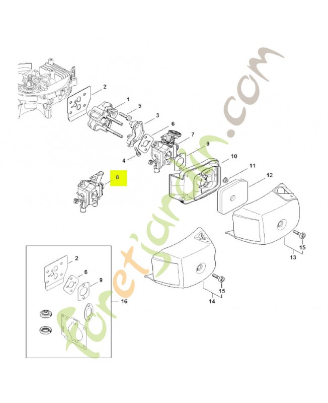 Carburateur c1q-s 29 Stihl réf. 4237-120-0615