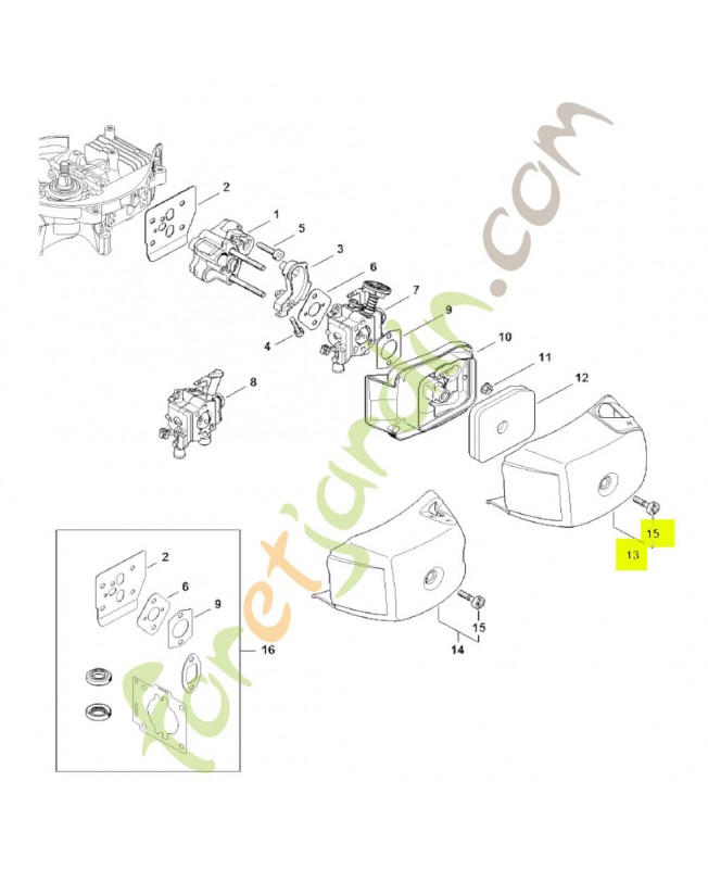 Couvercle de filtre Stihl réf. 4237-140-1006
